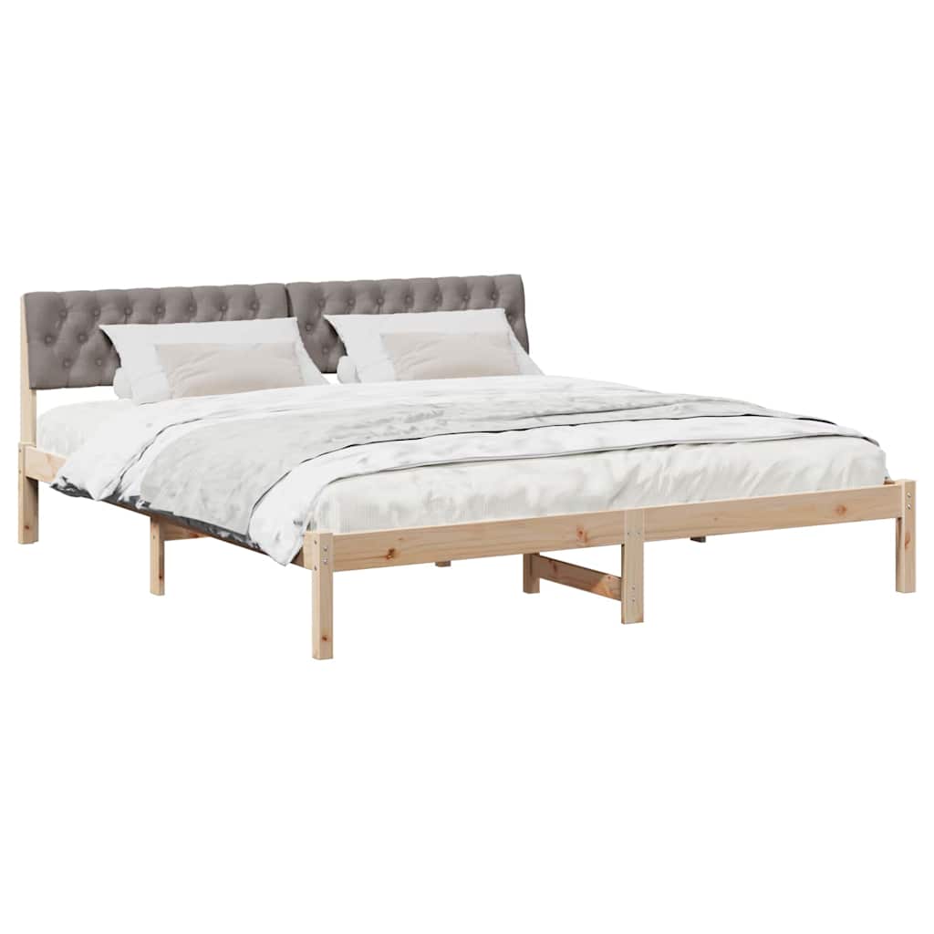 Bedframe Bruin en taupe 180 x 200 cm Massief grenenhout is nu te koop bij PeponiXL, paradijselijk wonen!
