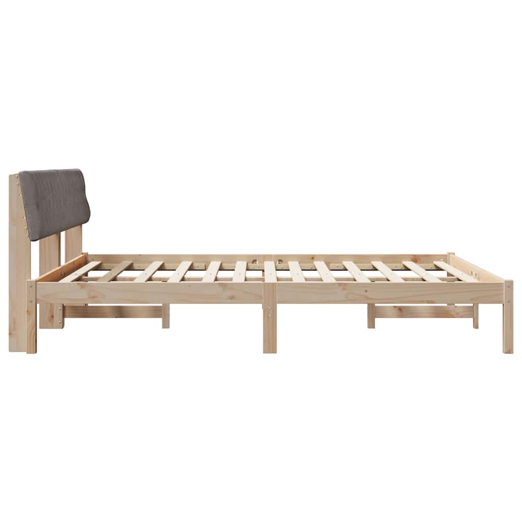 Bedframe Bruin en taupe 180 x 200 cm Massief grenenhout is nu te koop bij PeponiXL, paradijselijk wonen!