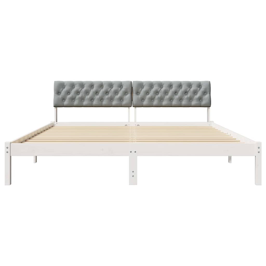 Bedframe Wit en lichtgrijs 180 x 200 cm Massief grenenhout is nu te koop bij PeponiXL, paradijselijk wonen!