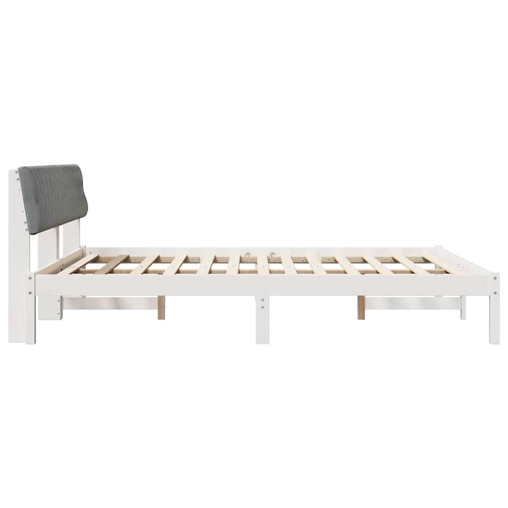 Bedframe Wit en lichtgrijs 180 x 200 cm Massief grenenhout is nu te koop bij PeponiXL, paradijselijk wonen!