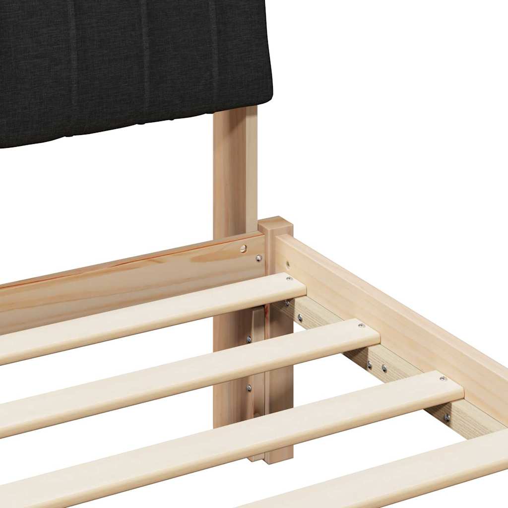 Bedframe Bruin en zwart 200 x 200 cm Massief grenenhout is nu te koop bij PeponiXL, paradijselijk wonen!