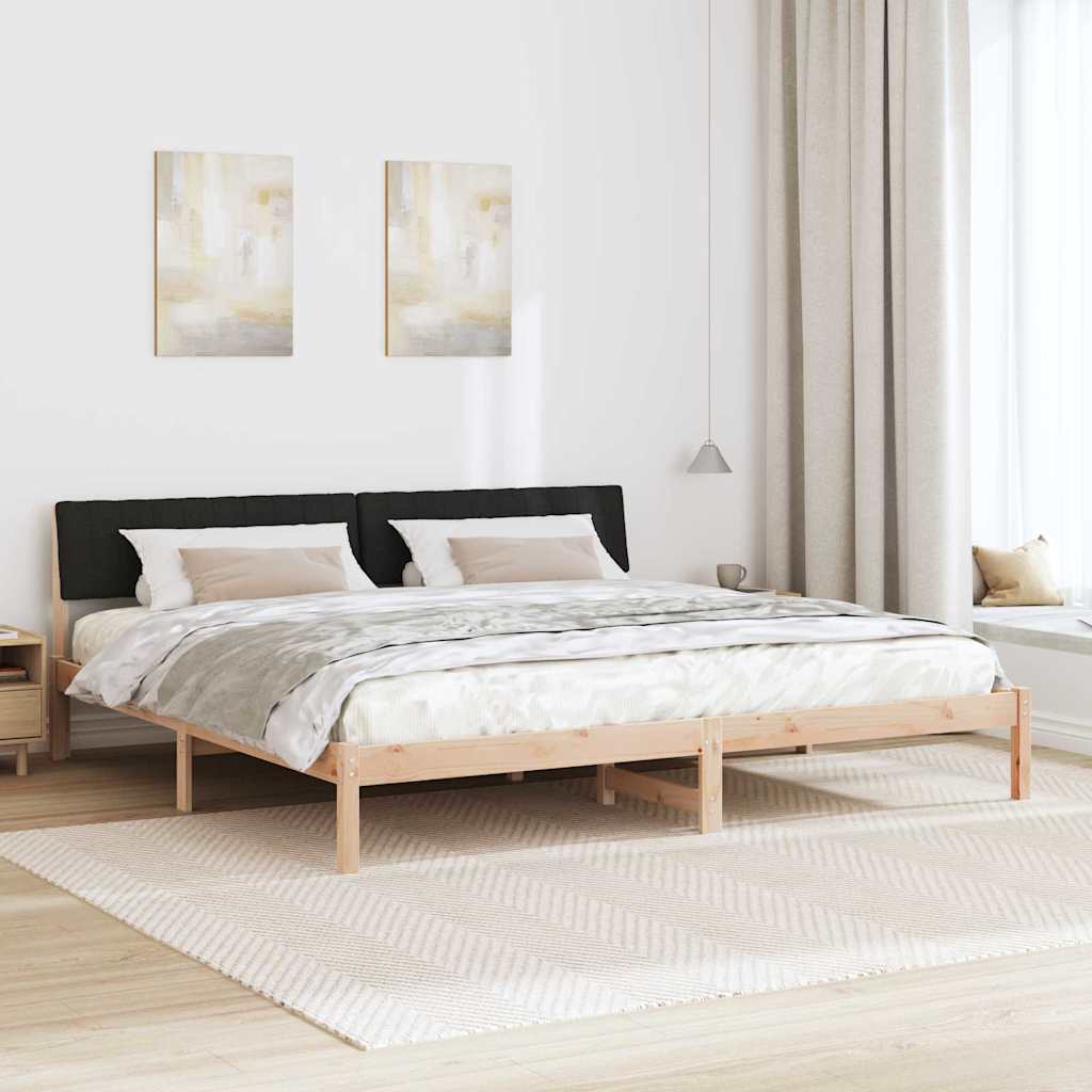 Bedframe Bruin en zwart 200 x 200 cm Massief grenenhout is nu te koop bij PeponiXL, paradijselijk wonen!