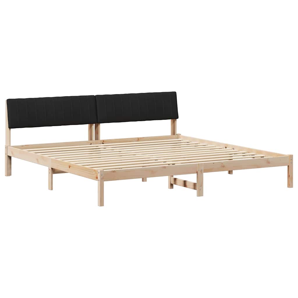 Bedframe Bruin en zwart 200 x 200 cm Massief grenenhout is nu te koop bij PeponiXL, paradijselijk wonen!