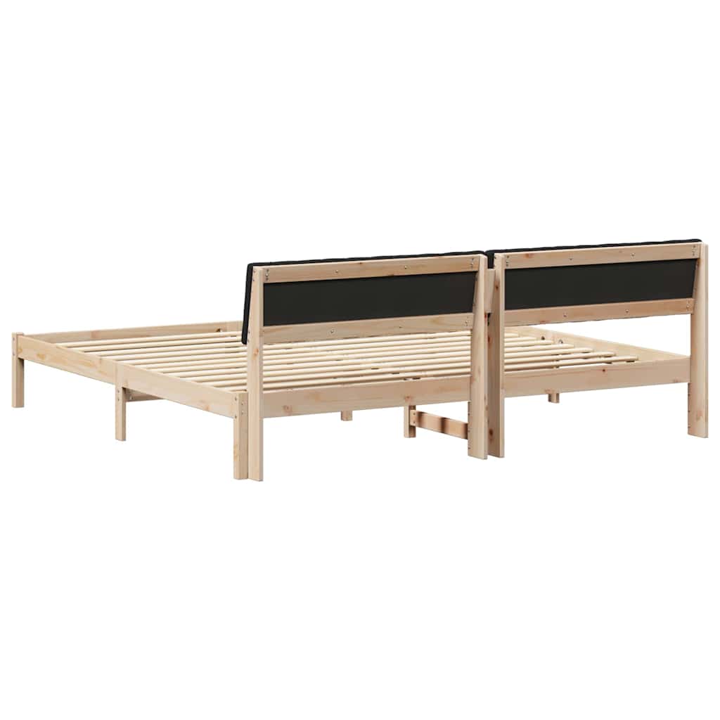 Bedframe Bruin en zwart 200 x 200 cm Massief grenenhout is nu te koop bij PeponiXL, paradijselijk wonen!