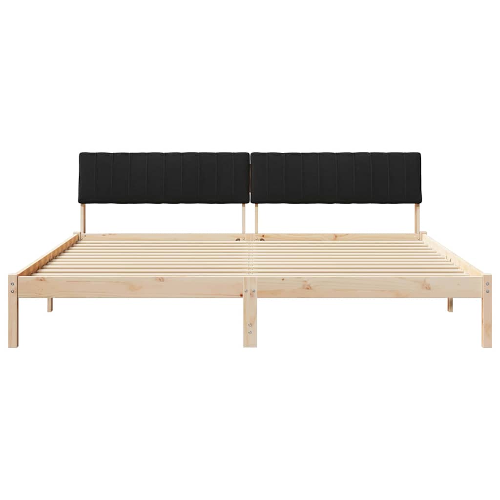 Bedframe Bruin en zwart 200 x 200 cm Massief grenenhout is nu te koop bij PeponiXL, paradijselijk wonen!