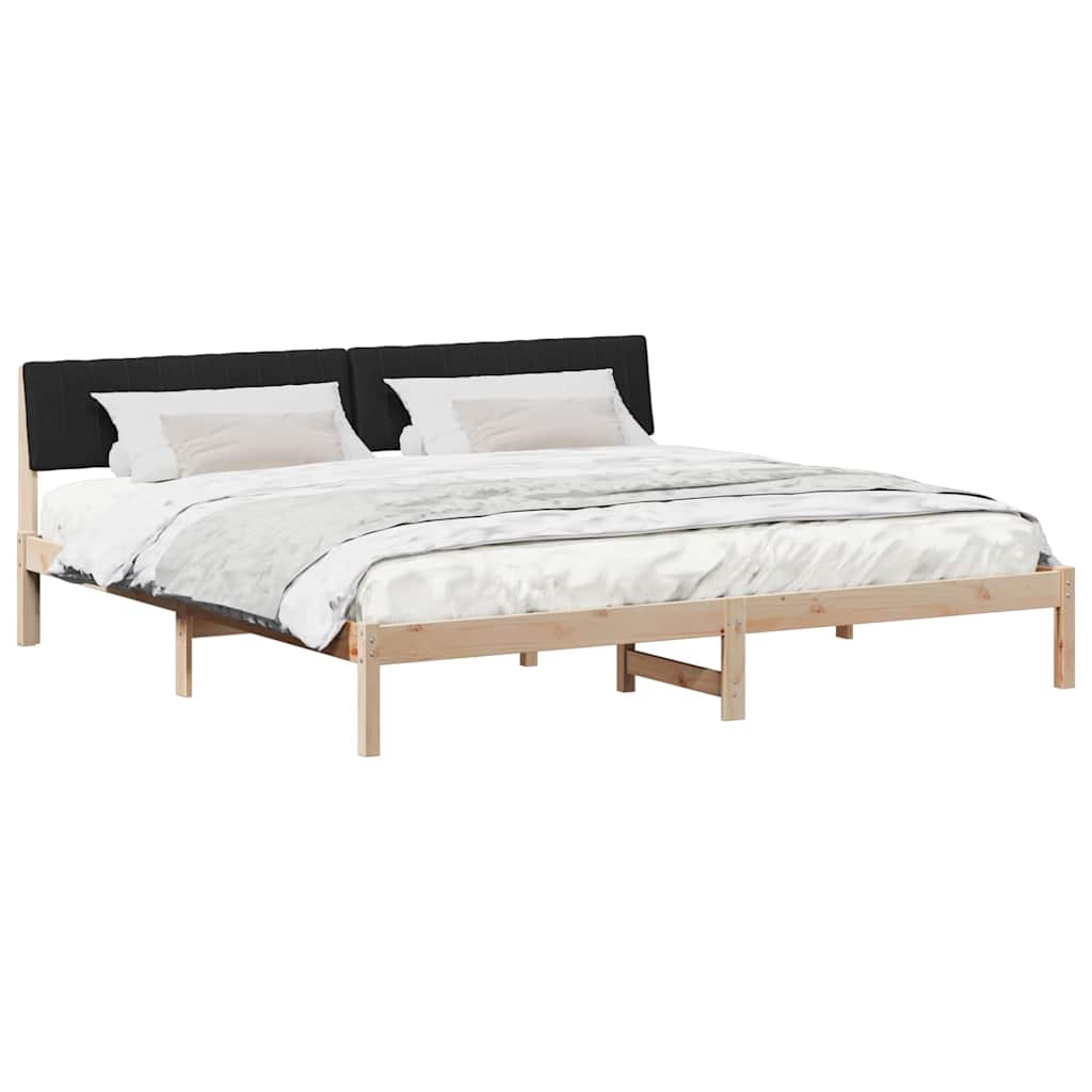 Bedframe Bruin en zwart 200 x 200 cm Massief grenenhout is nu te koop bij PeponiXL, paradijselijk wonen!