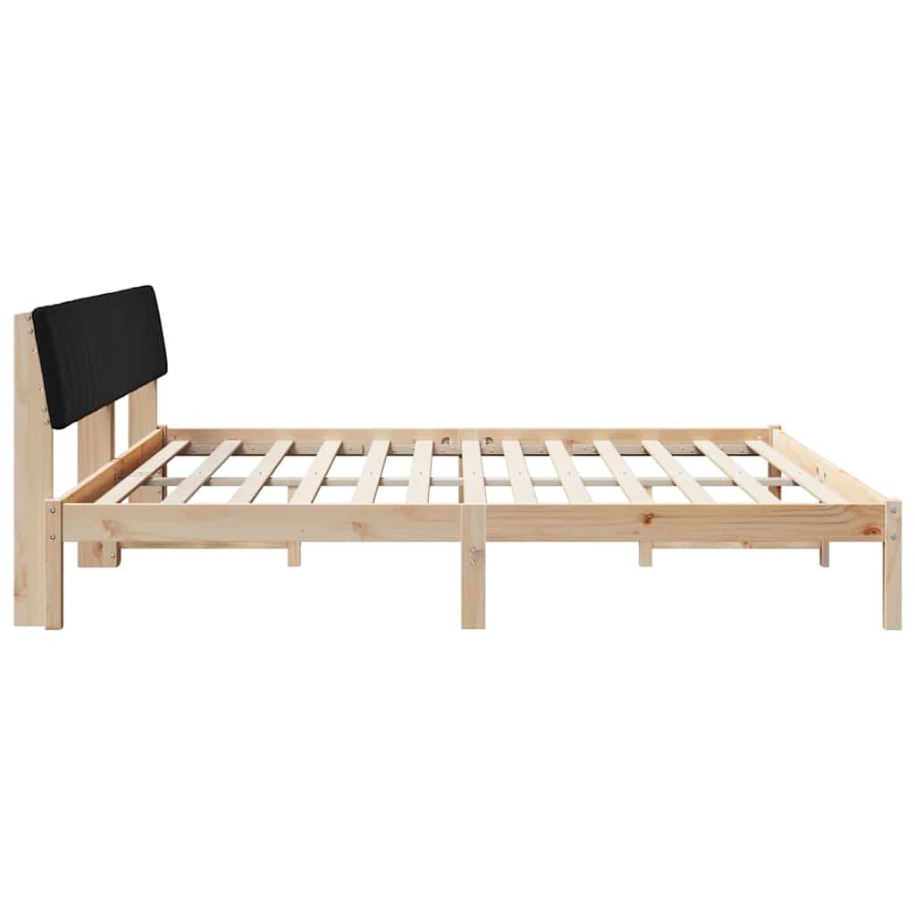 Bedframe Bruin en zwart 200 x 200 cm Massief grenenhout is nu te koop bij PeponiXL, paradijselijk wonen!