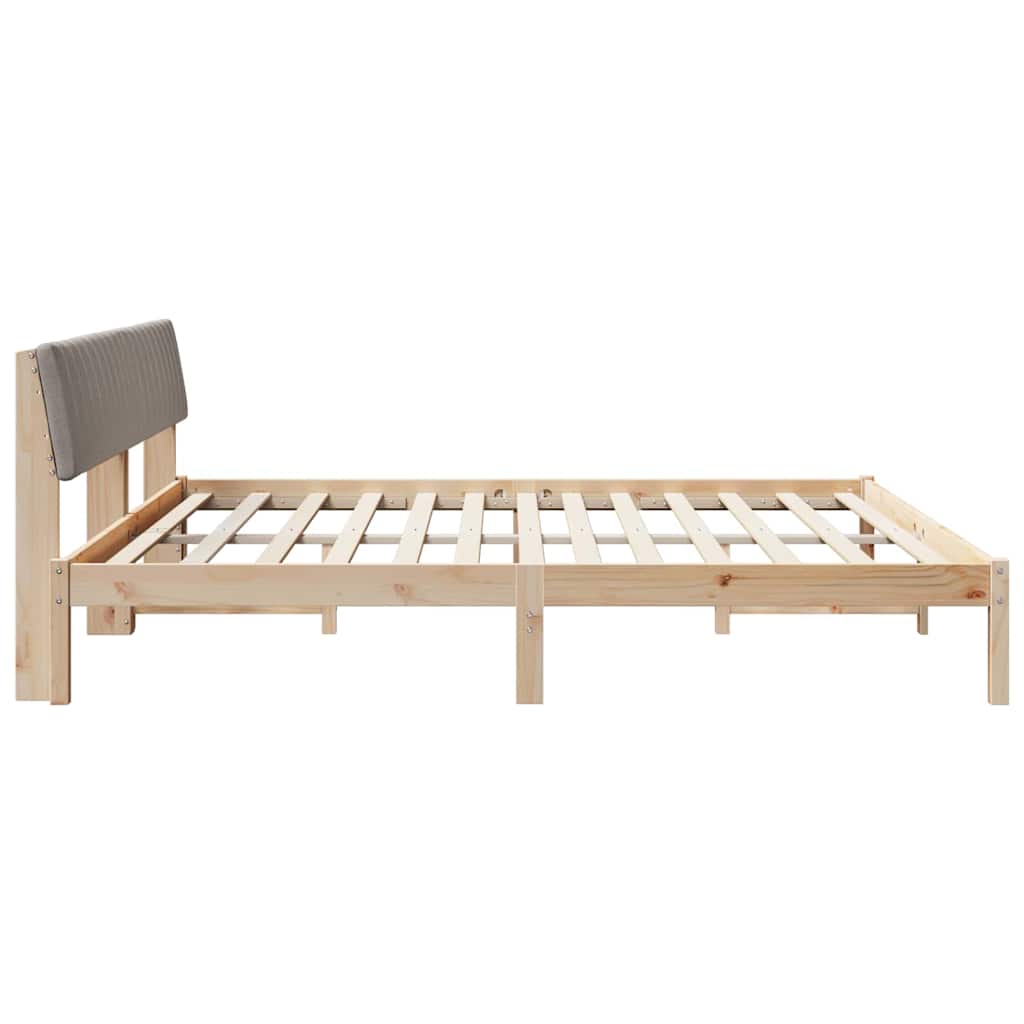 Bedframe Bruin en taupe 200 x 200 cm Massief grenenhout is nu te koop bij PeponiXL, paradijselijk wonen!
