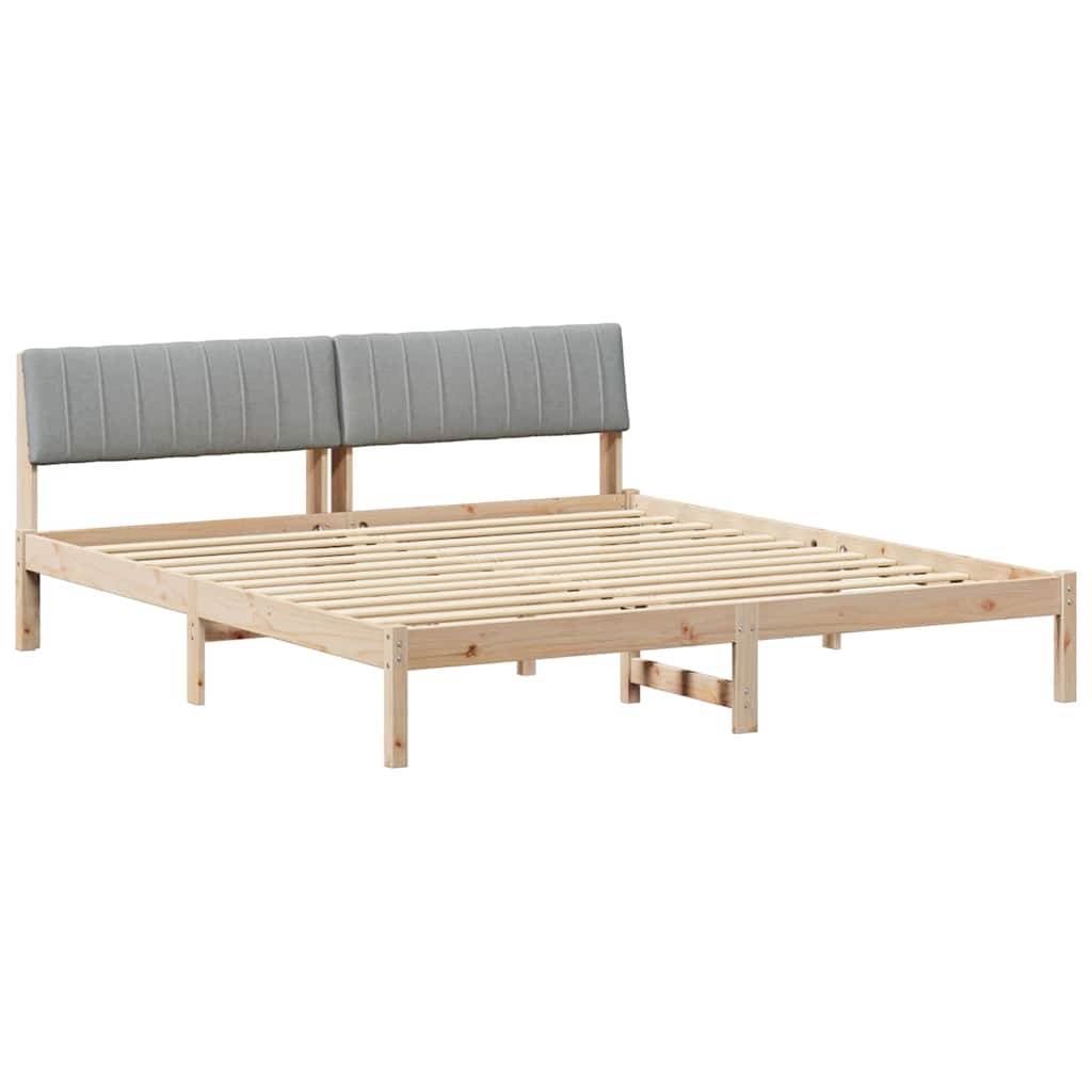 Bedframe Bruin en lichtgrijs 180 x 200 cm Massief grenenhout is nu te koop bij PeponiXL, paradijselijk wonen!