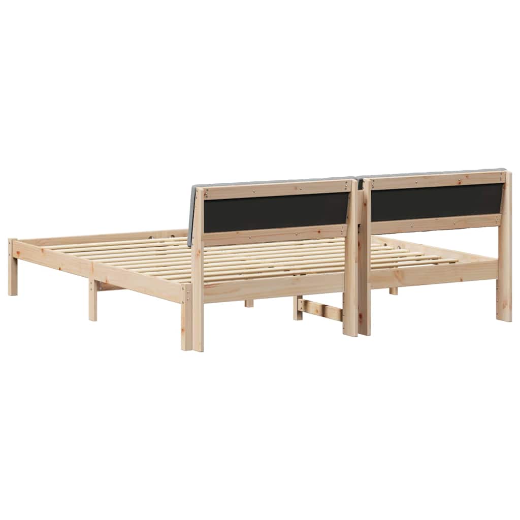 Bedframe Bruin en lichtgrijs 180 x 200 cm Massief grenenhout is nu te koop bij PeponiXL, paradijselijk wonen!