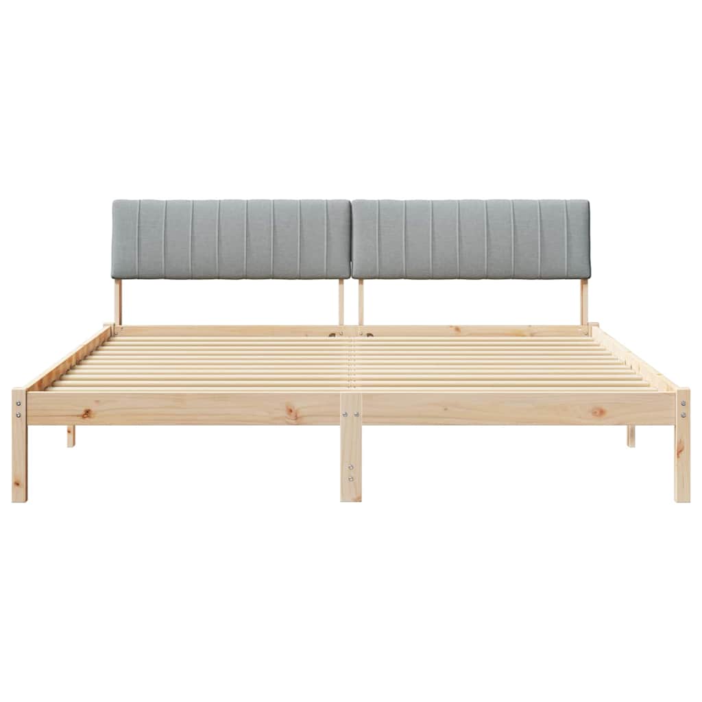 Bedframe Bruin en lichtgrijs 180 x 200 cm Massief grenenhout is nu te koop bij PeponiXL, paradijselijk wonen!
