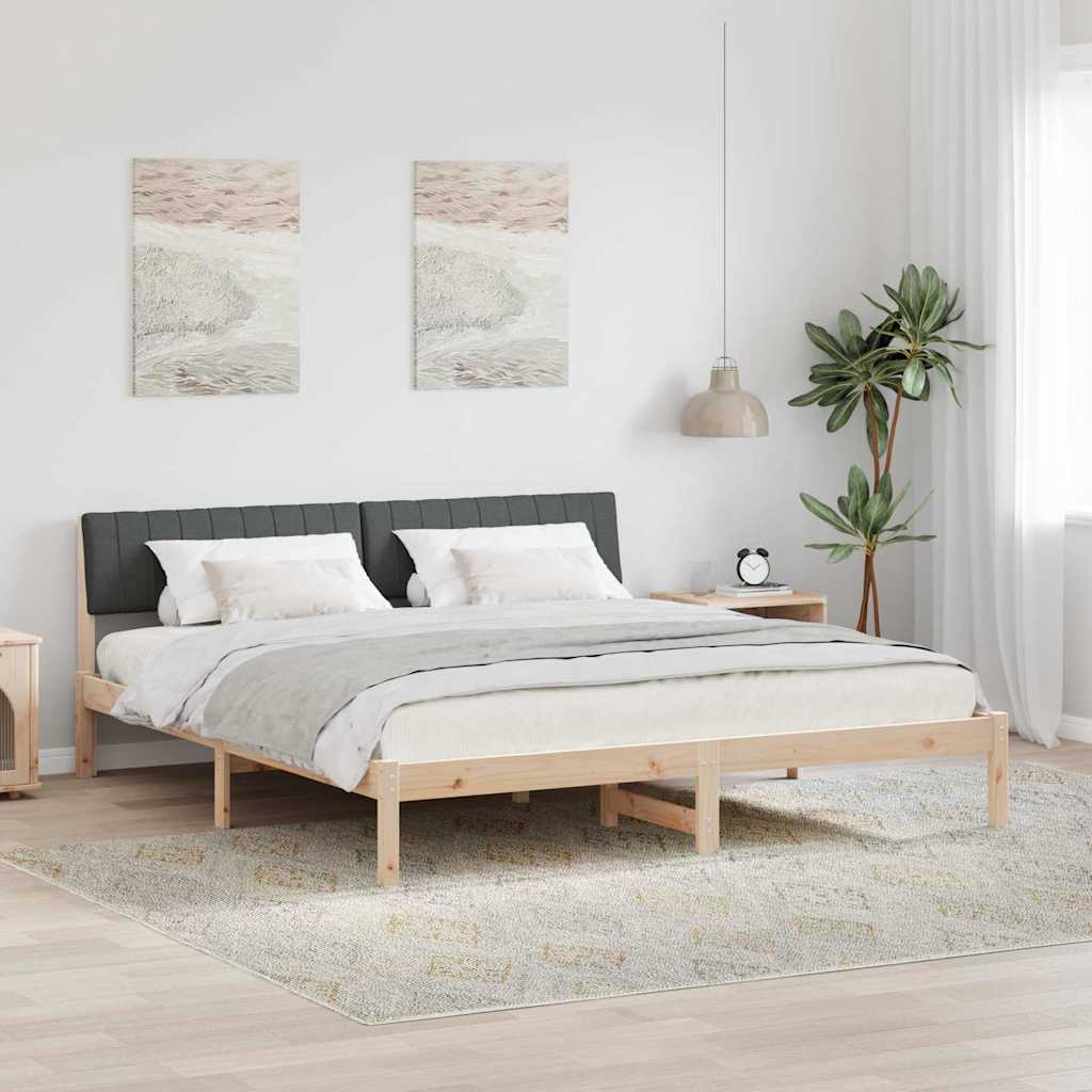 Bedframe Bruin en donkergrijs 180 x 200 cm Massief grenenhout is nu te koop bij PeponiXL, paradijselijk wonen!