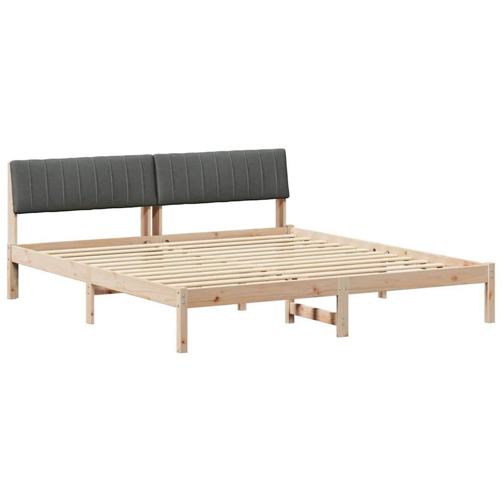 Bedframe Bruin en donkergrijs 180 x 200 cm Massief grenenhout is nu te koop bij PeponiXL, paradijselijk wonen!