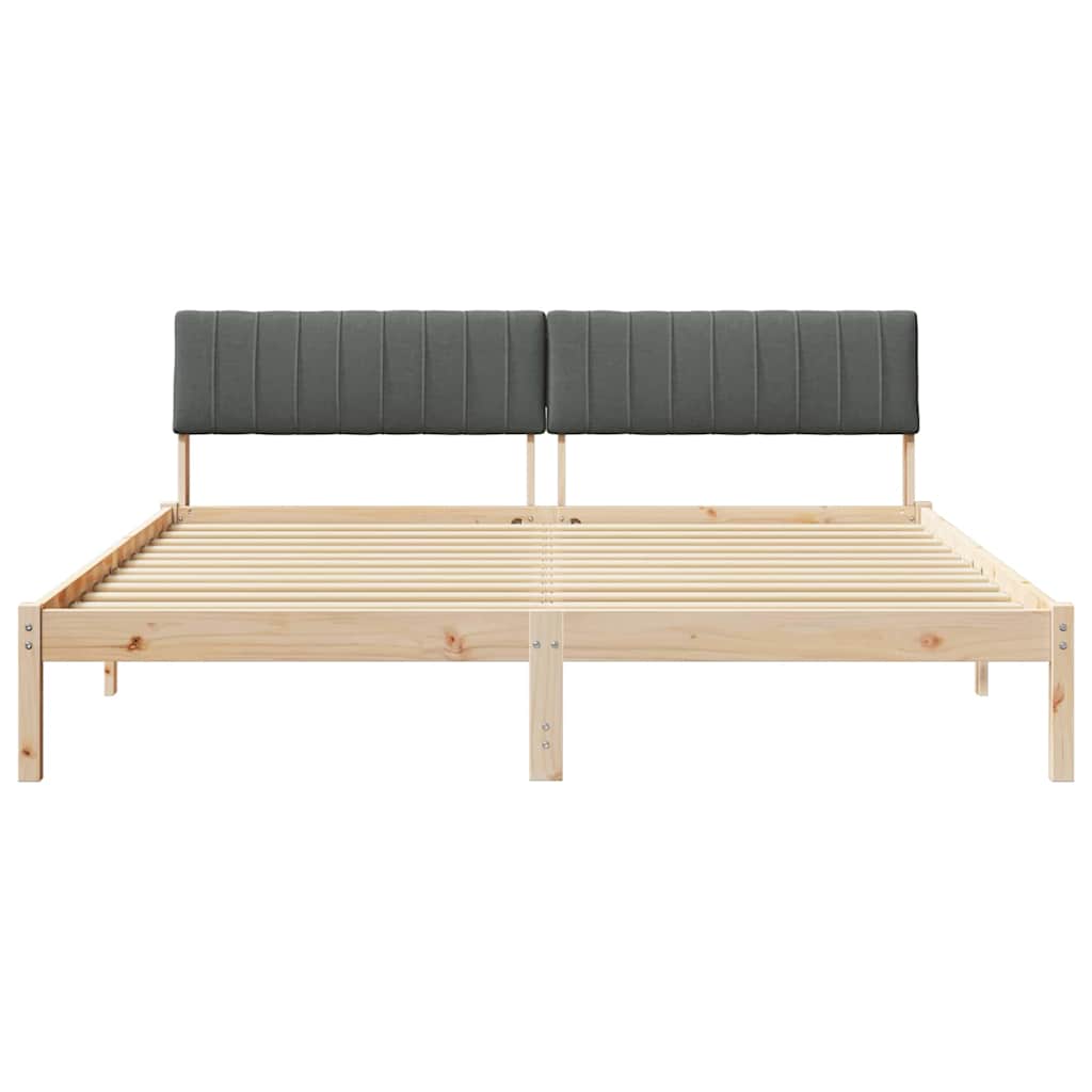 Bedframe Bruin en donkergrijs 180 x 200 cm Massief grenenhout is nu te koop bij PeponiXL, paradijselijk wonen!