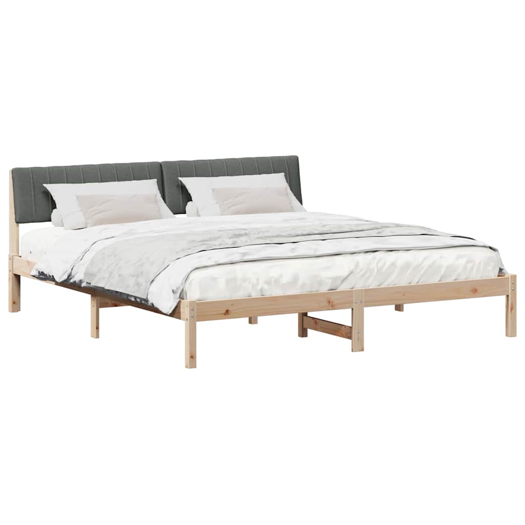 Bedframe Bruin en donkergrijs 180 x 200 cm Massief grenenhout is nu te koop bij PeponiXL, paradijselijk wonen!