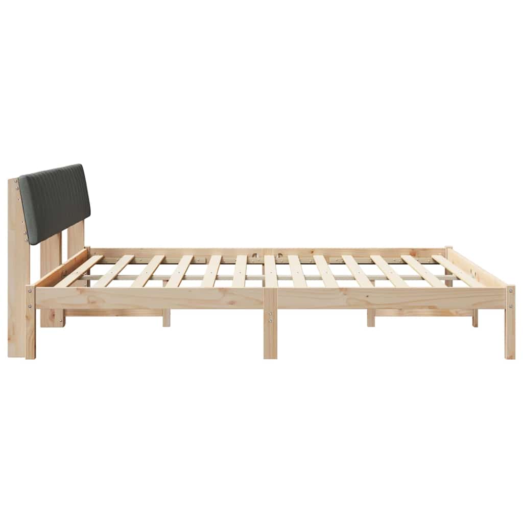 Bedframe Bruin en donkergrijs 180 x 200 cm Massief grenenhout is nu te koop bij PeponiXL, paradijselijk wonen!