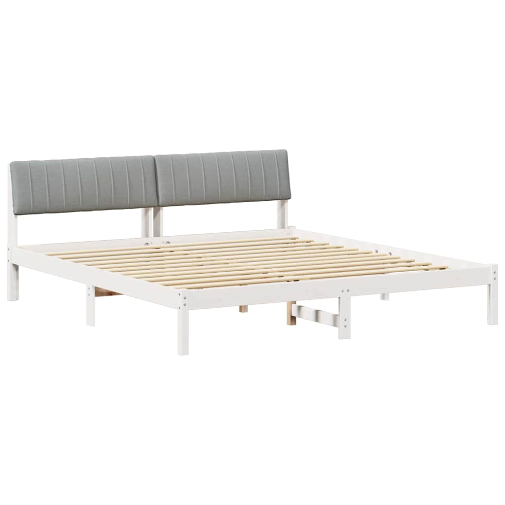 Bedframe Wit en lichtgrijs 180 x 200 cm Massief grenenhout is nu te koop bij PeponiXL, paradijselijk wonen!