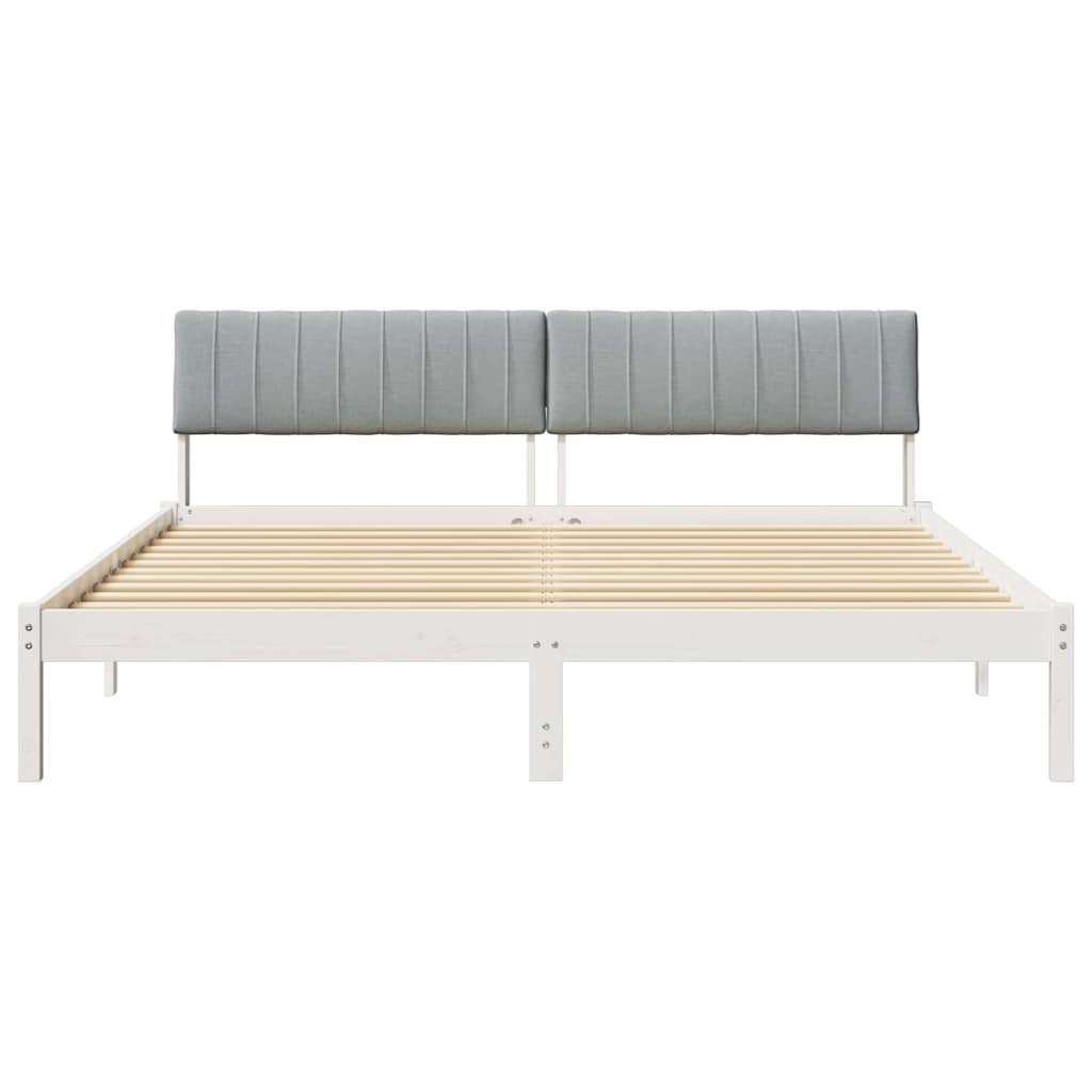 Bedframe Wit en lichtgrijs 180 x 200 cm Massief grenenhout is nu te koop bij PeponiXL, paradijselijk wonen!