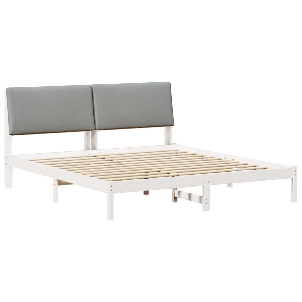 Bedframe Wit en lichtgrijs 180 x 200 cm Massief grenenhout is nu te koop bij PeponiXL, paradijselijk wonen!
