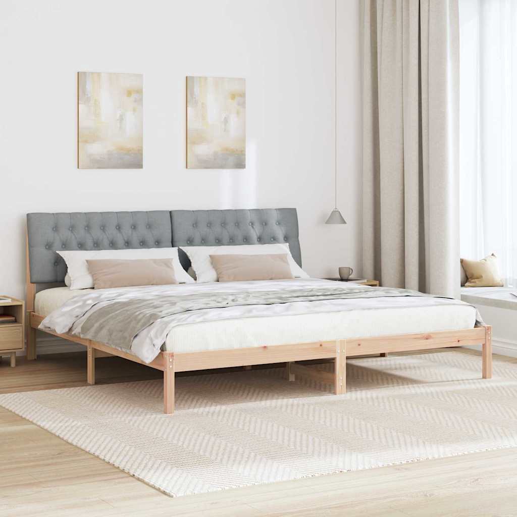 Bedframe met Gevoerd Hoofdgedeelte Bruin 200 x 200 cm is nu te koop bij PeponiXL, paradijselijk wonen!