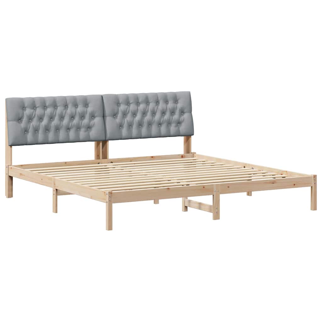 Bedframe met Gevoerd Hoofdgedeelte Bruin 200 x 200 cm is nu te koop bij PeponiXL, paradijselijk wonen!