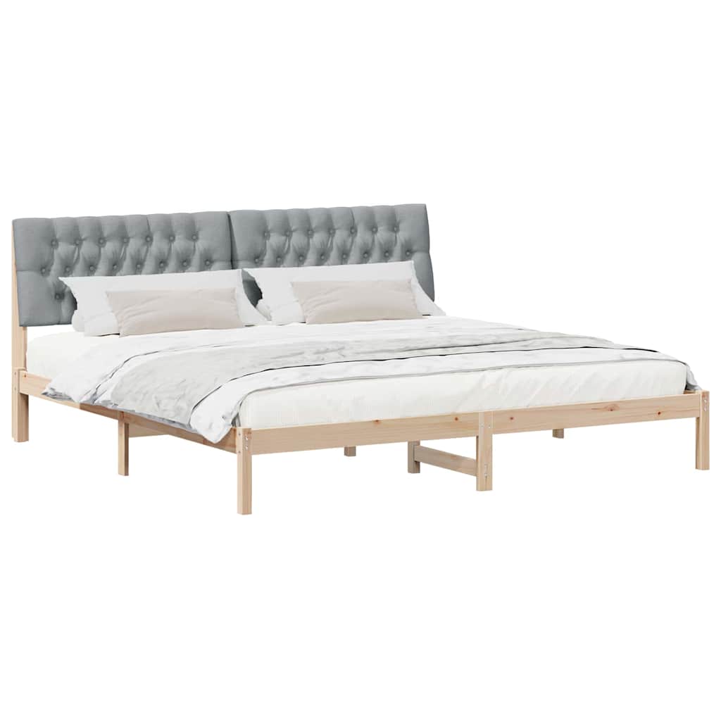 Bedframe met Gevoerd Hoofdgedeelte Bruin 200 x 200 cm is nu te koop bij PeponiXL, paradijselijk wonen!