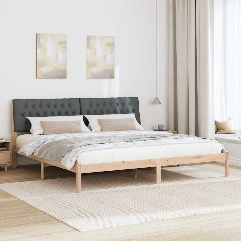 Bedframe met Gevoerd Hoofdgedeelte Bruin 200 x 200 cm is nu te koop bij PeponiXL, paradijselijk wonen!