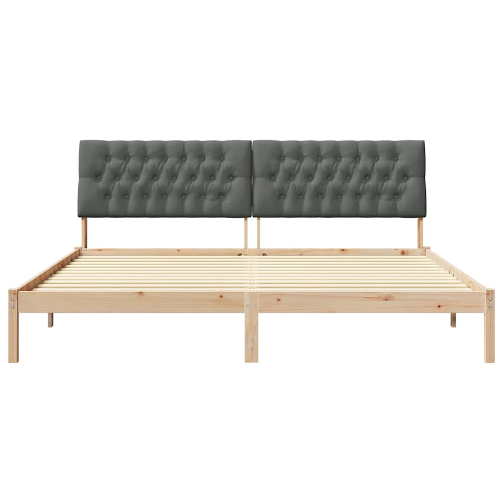 Bedframe met Gevoerd Hoofdgedeelte Bruin 200 x 200 cm is nu te koop bij PeponiXL, paradijselijk wonen!
