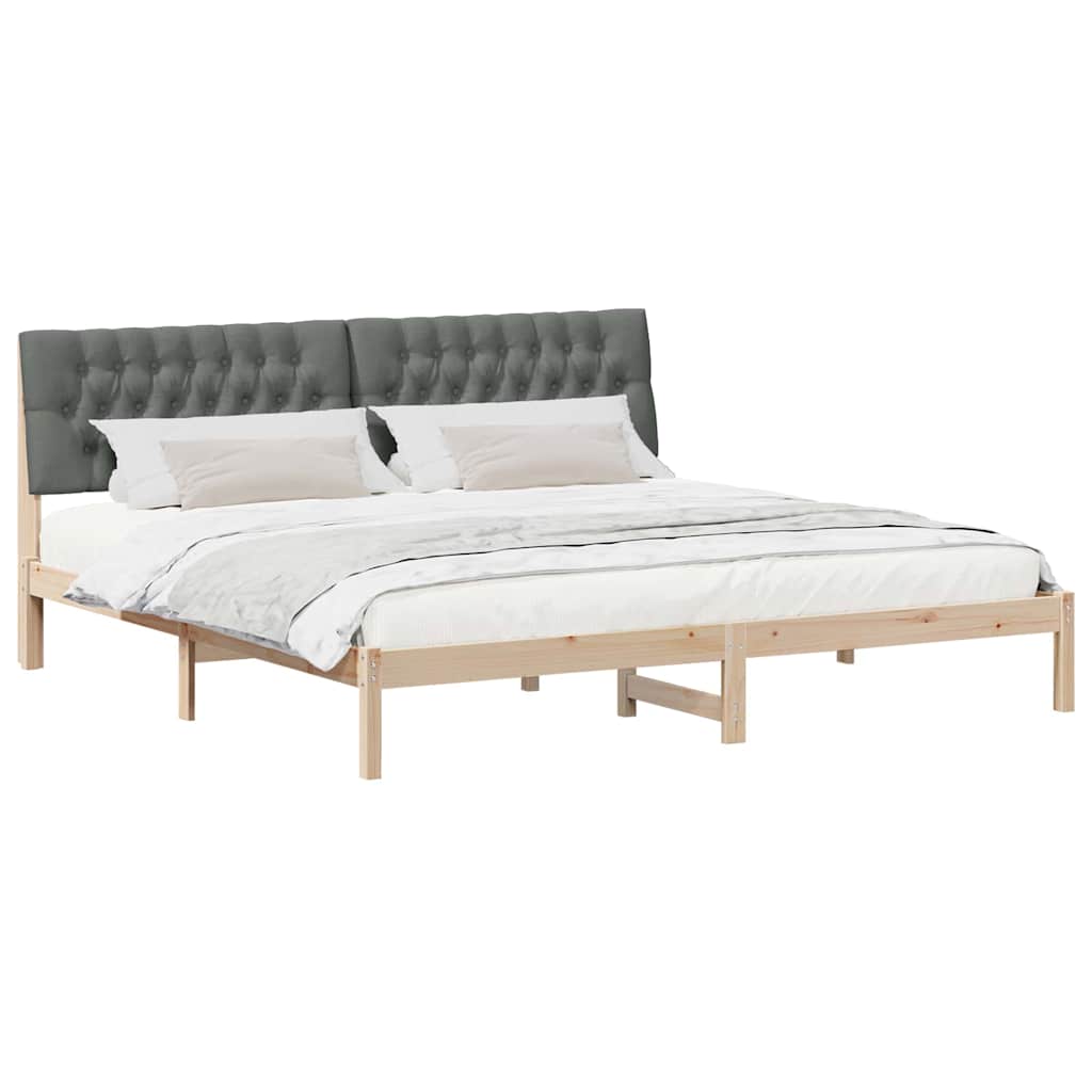 Bedframe met Gevoerd Hoofdgedeelte Bruin 200 x 200 cm is nu te koop bij PeponiXL, paradijselijk wonen!