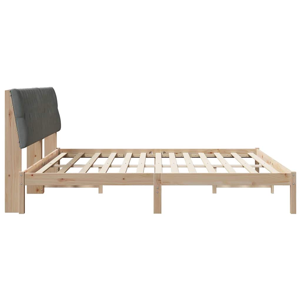 Bedframe met Gevoerd Hoofdgedeelte Bruin 200 x 200 cm is nu te koop bij PeponiXL, paradijselijk wonen!