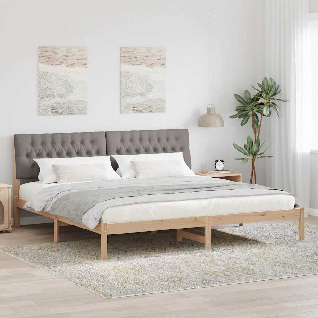 Bedframe met Gevoerd Hoofdgedeelte Bruin 200 x 200 cm is nu te koop bij PeponiXL, paradijselijk wonen!