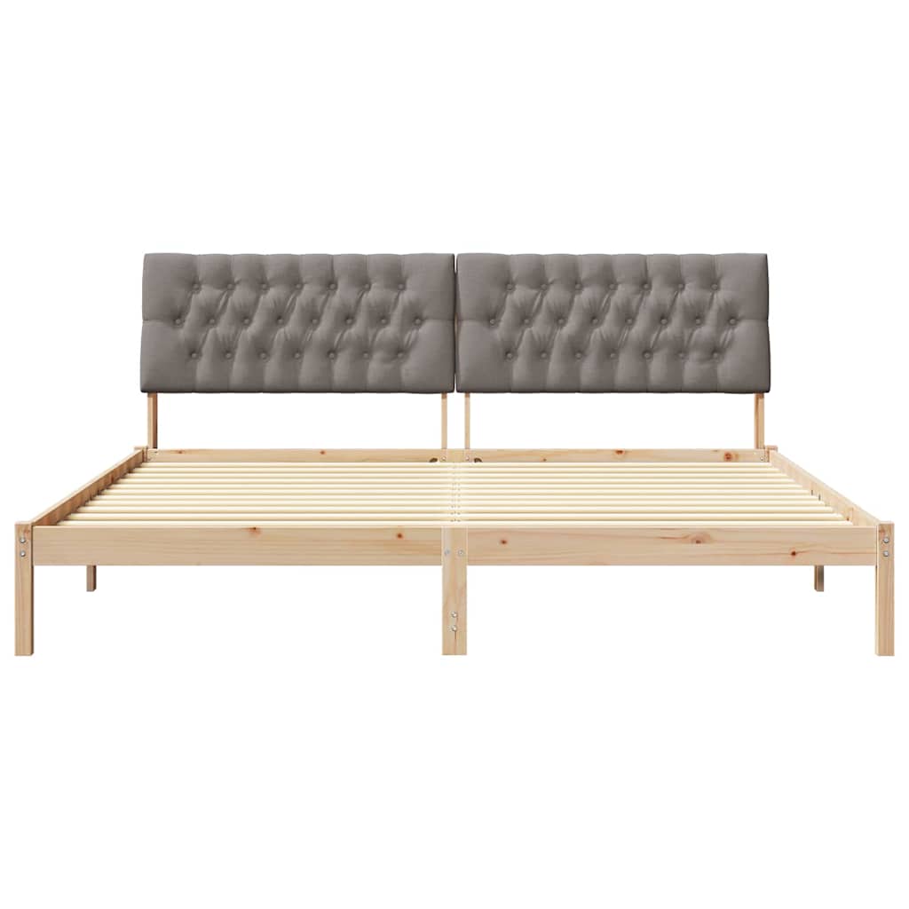 Bedframe met Gevoerd Hoofdgedeelte Bruin 200 x 200 cm is nu te koop bij PeponiXL, paradijselijk wonen!