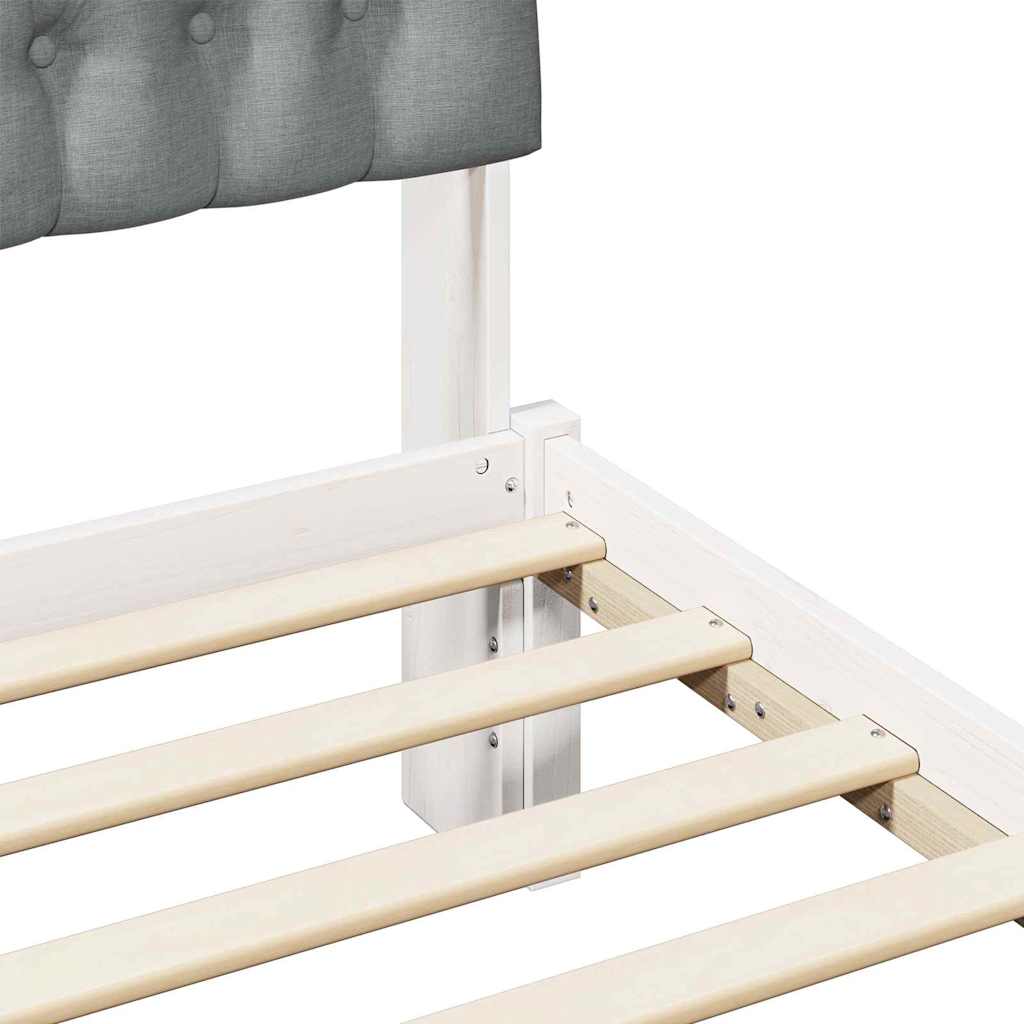 Bedframe met Gevoerd Hoofdgedeelte Wit 200 x 200 cm is nu te koop bij PeponiXL, paradijselijk wonen!