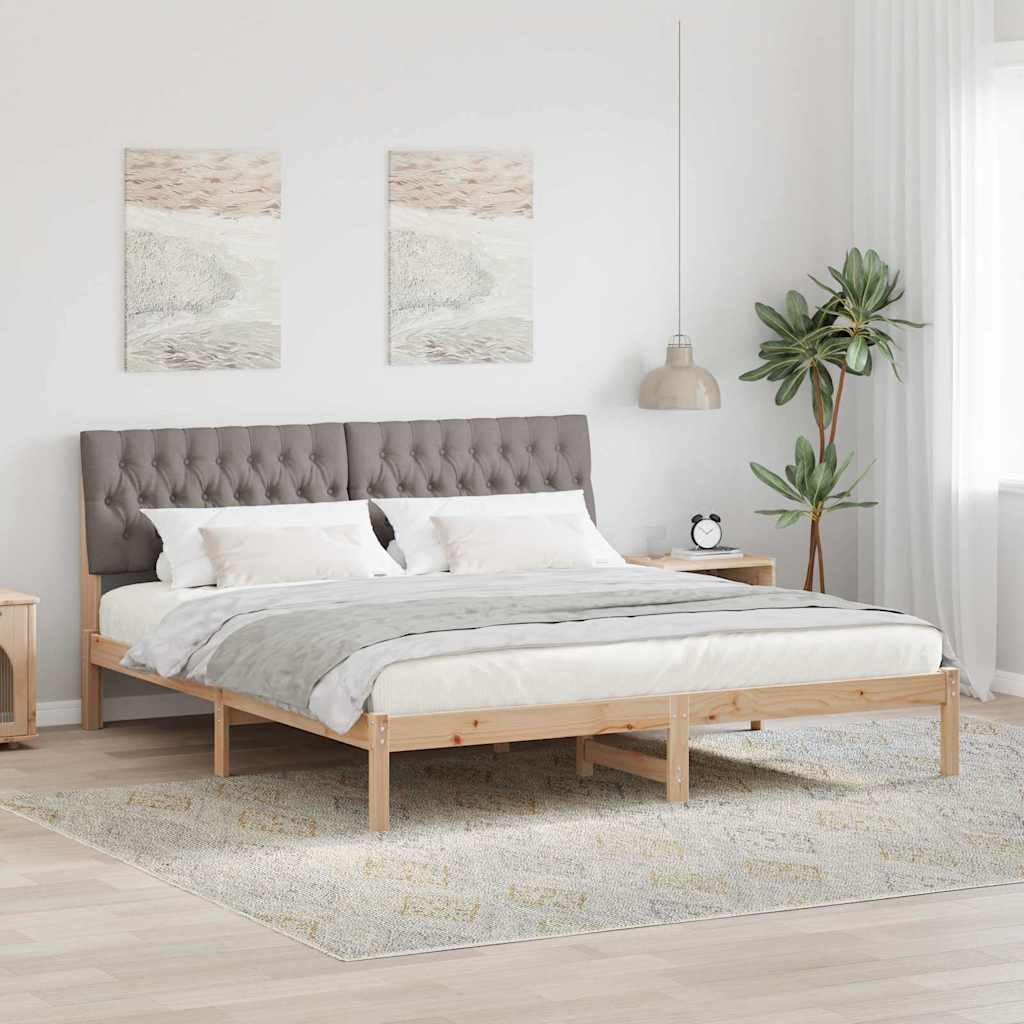 Bedframe met Gevoerd Hoofdgedeelte Bruin 180 x 200 cm is nu te koop bij PeponiXL, paradijselijk wonen!