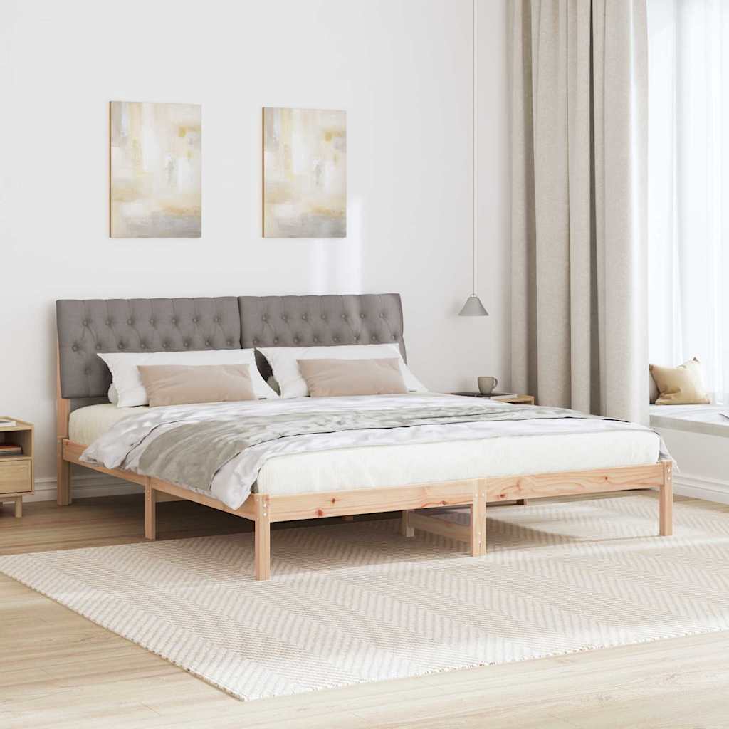 Bedframe met Gevoerd Hoofdgedeelte Bruin 180 x 200 cm is nu te koop bij PeponiXL, paradijselijk wonen!
