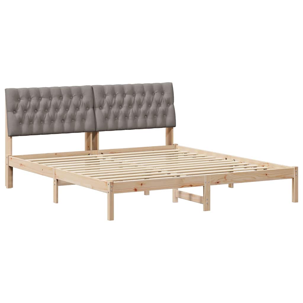 Bedframe met Gevoerd Hoofdgedeelte Bruin 180 x 200 cm is nu te koop bij PeponiXL, paradijselijk wonen!