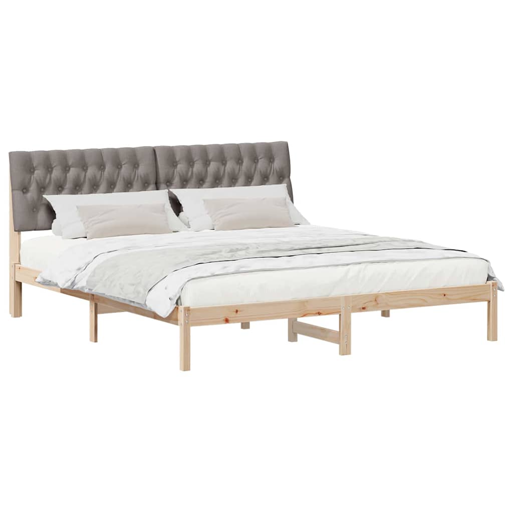 Bedframe met Gevoerd Hoofdgedeelte Bruin 180 x 200 cm is nu te koop bij PeponiXL, paradijselijk wonen!
