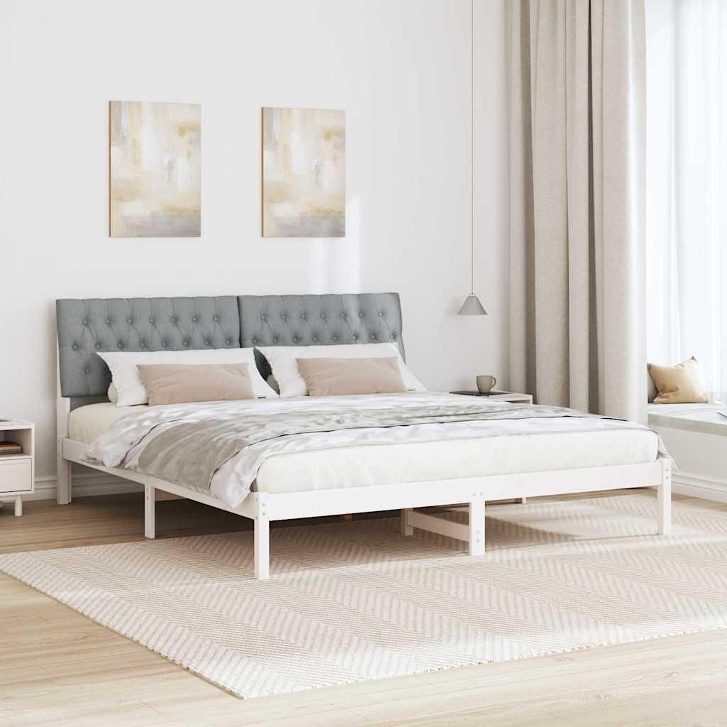 Bedframe met Gevoerd Hoofdgedeelte Wit 180 x 200 cm is nu te koop bij PeponiXL, paradijselijk wonen!