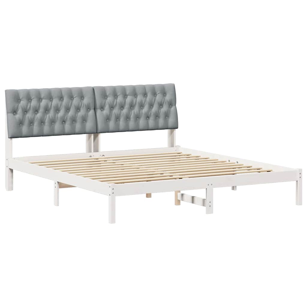 Bedframe met Gevoerd Hoofdgedeelte Wit 180 x 200 cm is nu te koop bij PeponiXL, paradijselijk wonen!