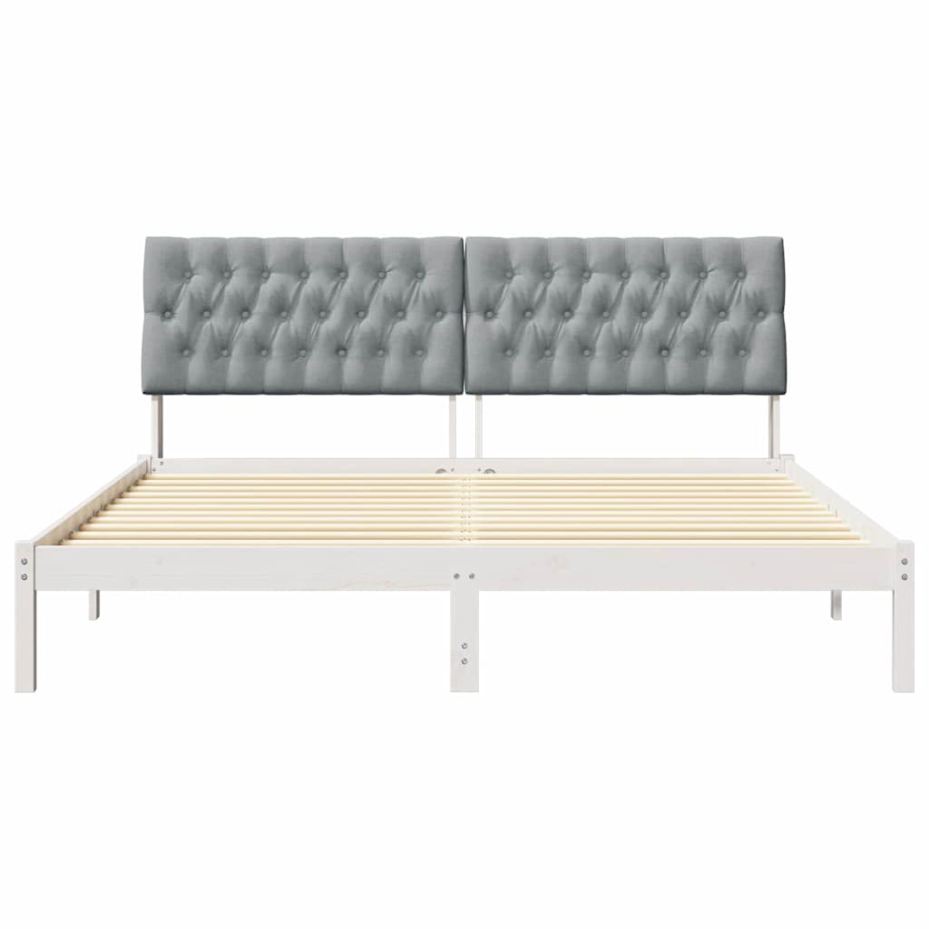 Bedframe met Gevoerd Hoofdgedeelte Wit 180 x 200 cm is nu te koop bij PeponiXL, paradijselijk wonen!