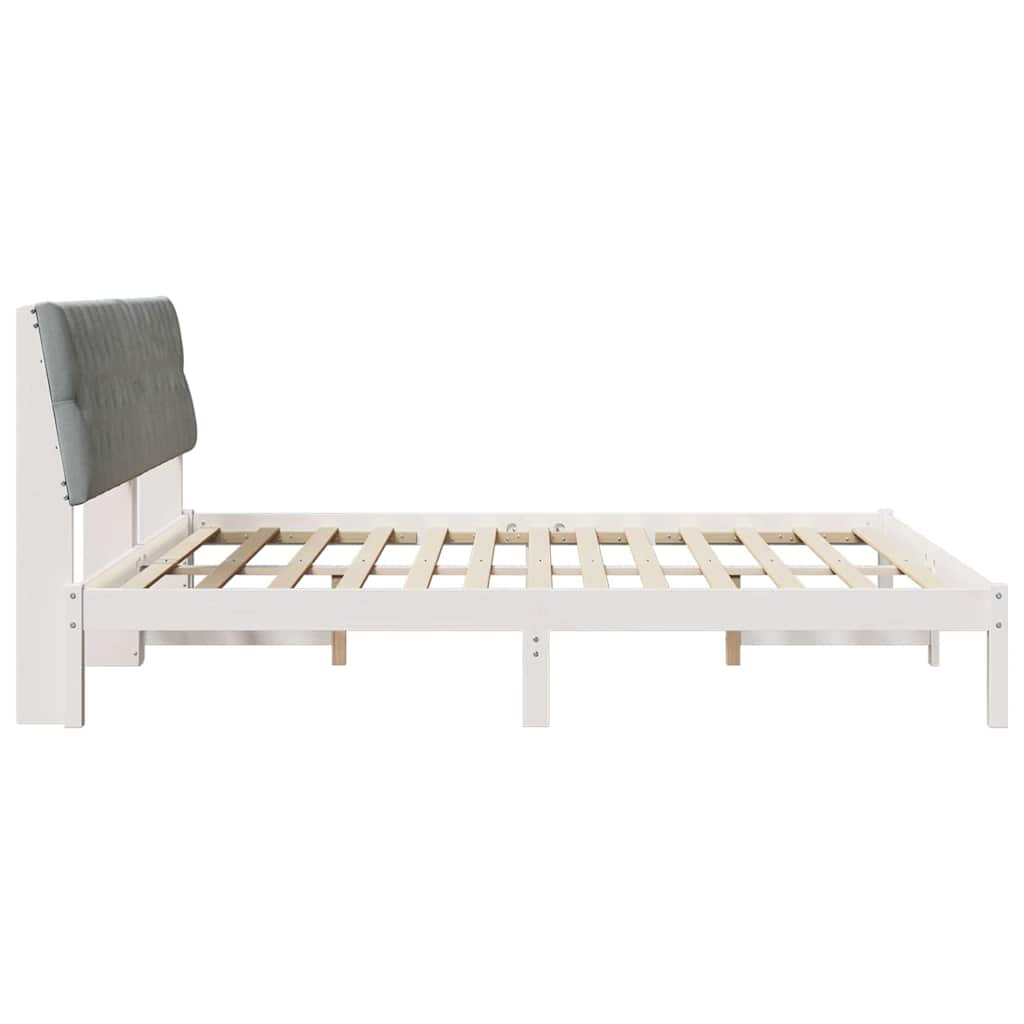 Bedframe met Gevoerd Hoofdgedeelte Wit 180 x 200 cm is nu te koop bij PeponiXL, paradijselijk wonen!