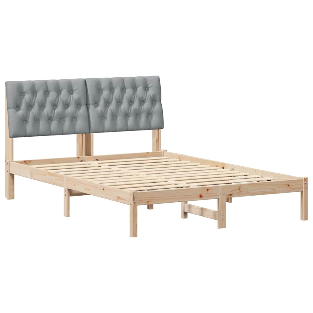 Bedframe met Gevoerd Hoofdgedeelte Bruin 160 x 200 cm is nu te koop bij PeponiXL, paradijselijk wonen!