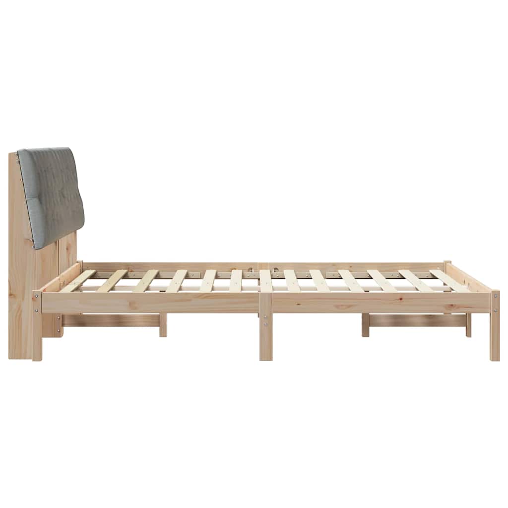 Bedframe met Gevoerd Hoofdgedeelte Bruin 150 x 200 cm is nu te koop bij PeponiXL, paradijselijk wonen!