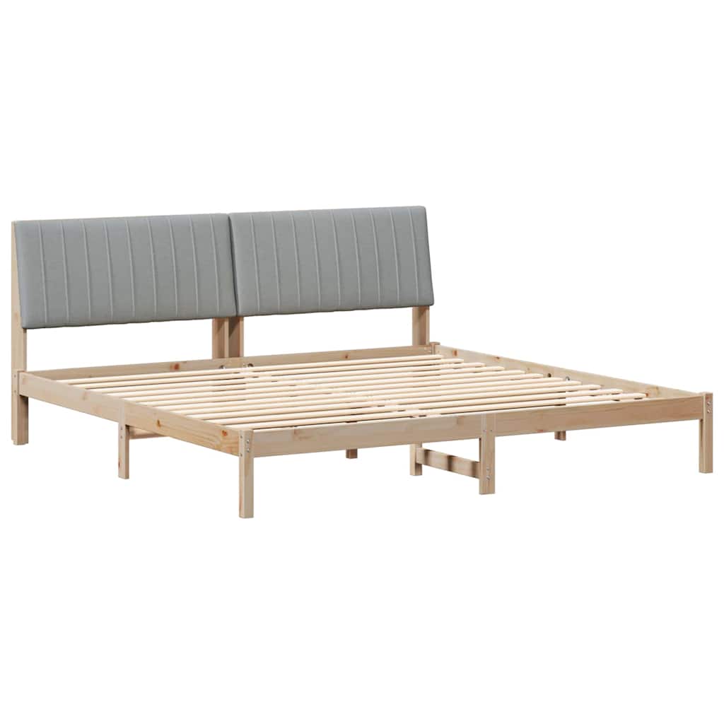 Bedframe met hoofdeinde Bruin 200 x 200 cm Massief grenenhout is nu te koop bij PeponiXL, paradijselijk wonen!
