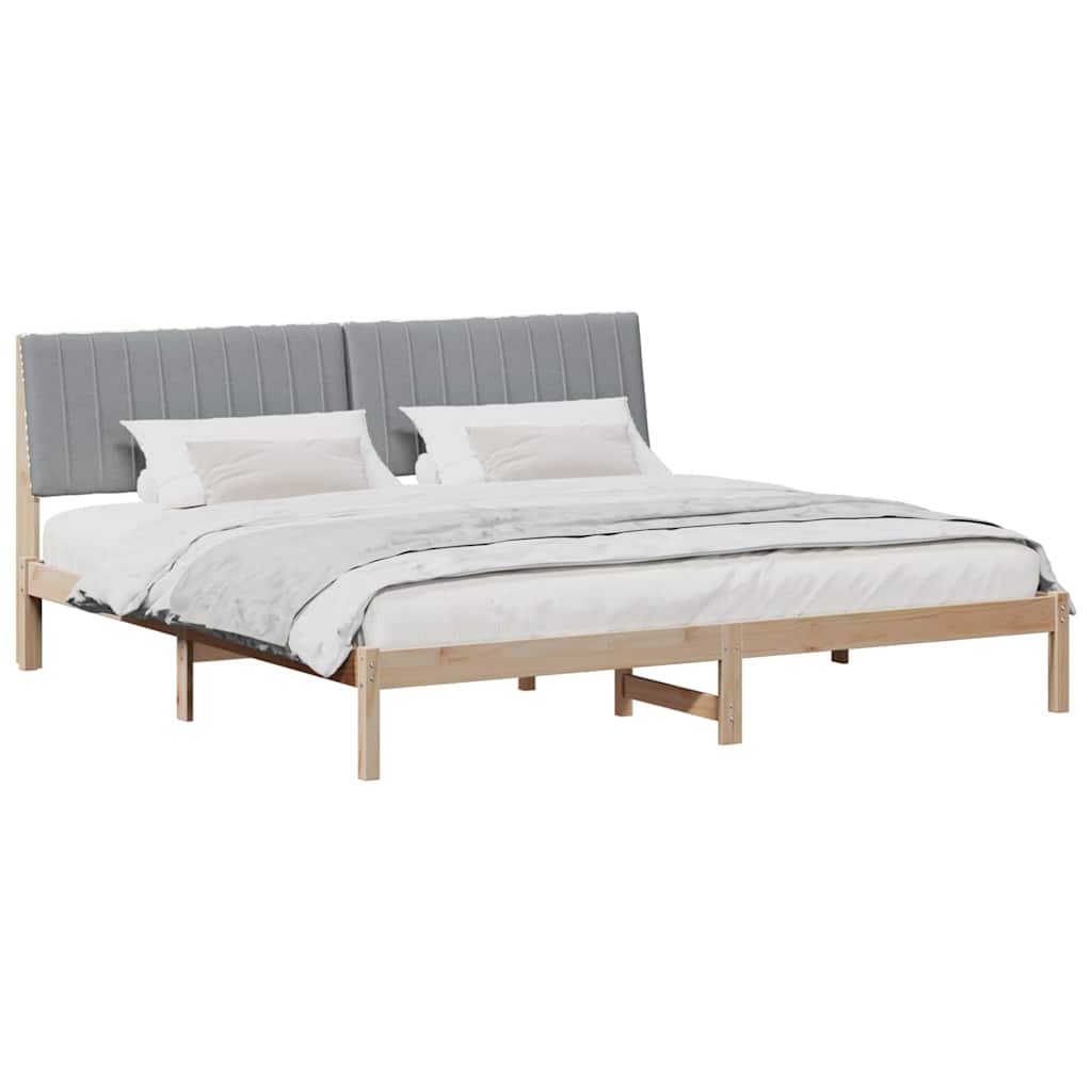 Bedframe met hoofdeinde Bruin 200 x 200 cm Massief grenenhout is nu te koop bij PeponiXL, paradijselijk wonen!