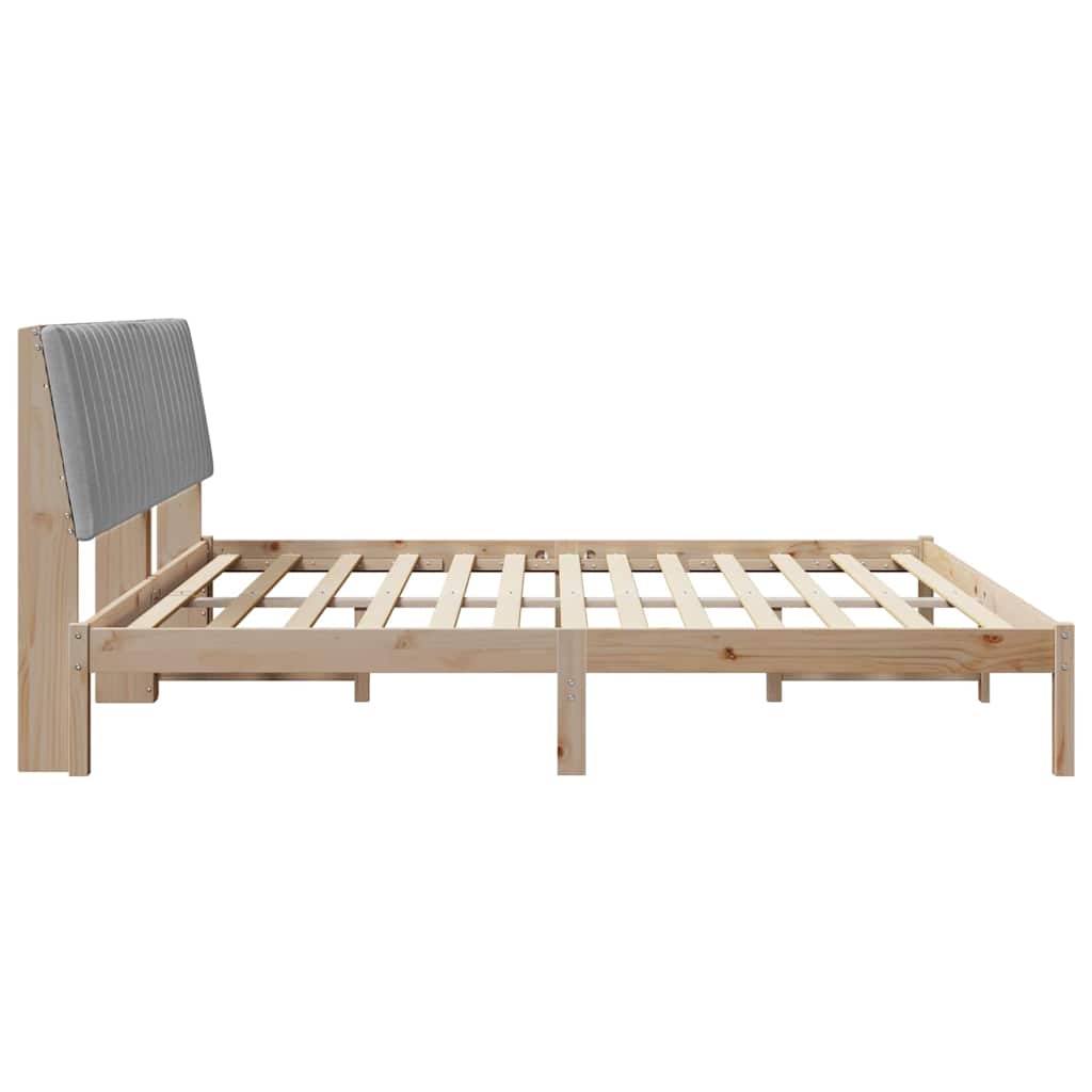 Bedframe met hoofdeinde Bruin 200 x 200 cm Massief grenenhout is nu te koop bij PeponiXL, paradijselijk wonen!