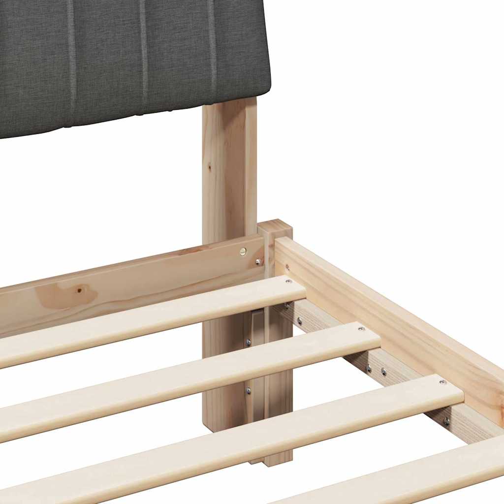 Bedframe met hoofdeinde Bruin 200 x 200 cm Massief grenenhout is nu te koop bij PeponiXL, paradijselijk wonen!