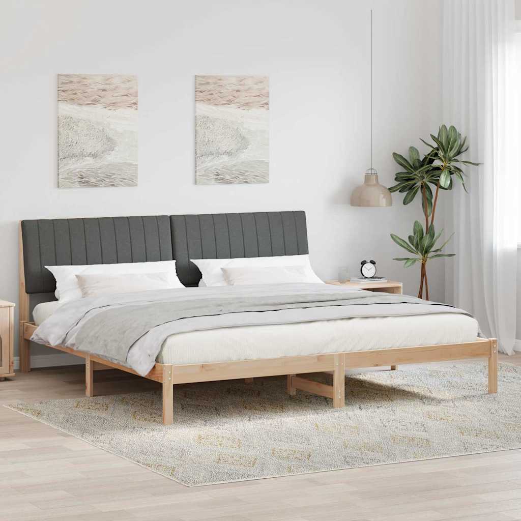 Bedframe met hoofdeinde Bruin 200 x 200 cm Massief grenenhout is nu te koop bij PeponiXL, paradijselijk wonen!