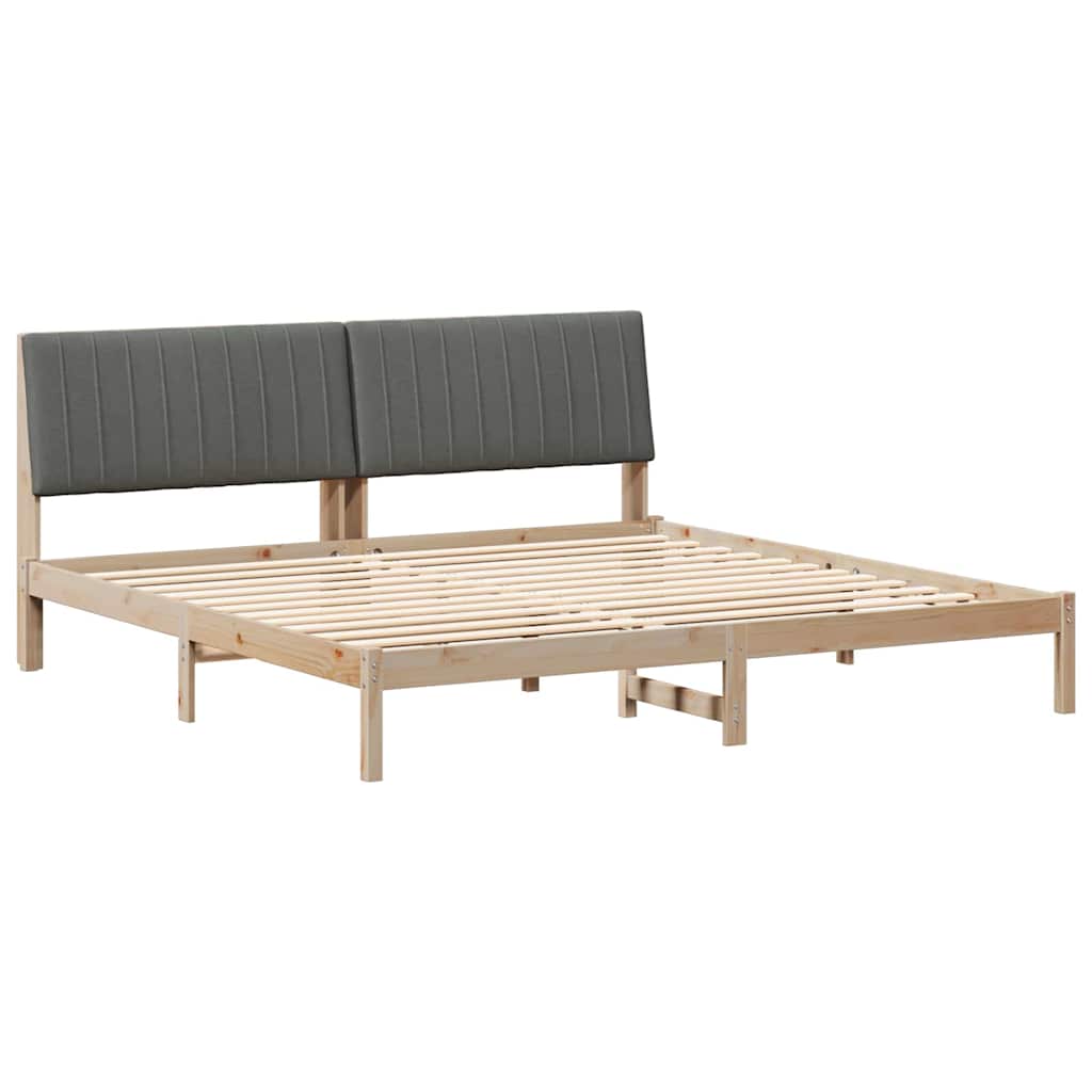 Bedframe met hoofdeinde Bruin 200 x 200 cm Massief grenenhout is nu te koop bij PeponiXL, paradijselijk wonen!