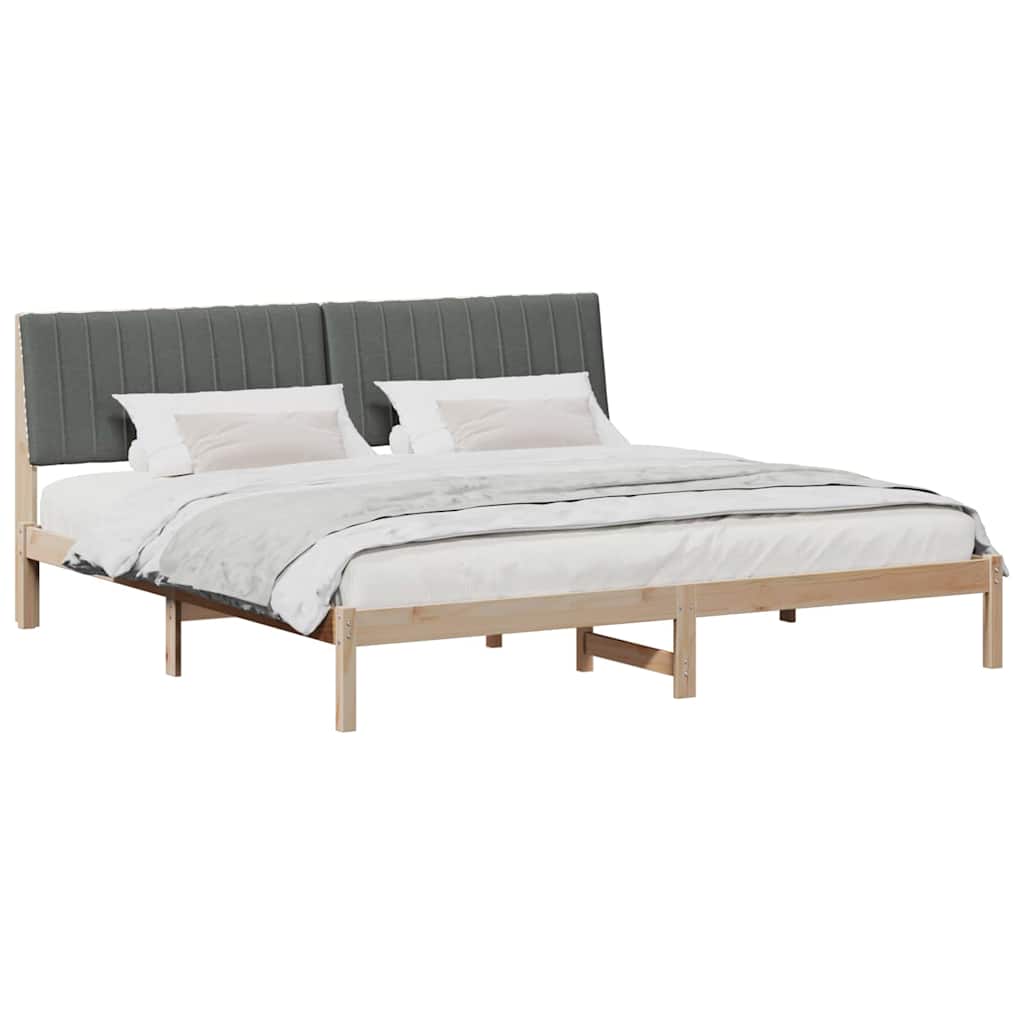 Bedframe met hoofdeinde Bruin 200 x 200 cm Massief grenenhout is nu te koop bij PeponiXL, paradijselijk wonen!